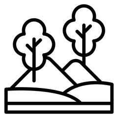 Landscape Conservation Vector Line Icon Design