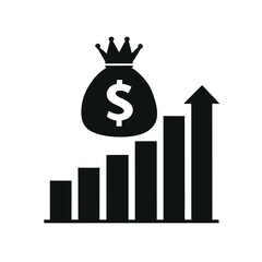 Money Rising silhouette Vector Icon