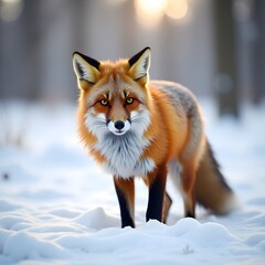 Obraz premium red fox in snow