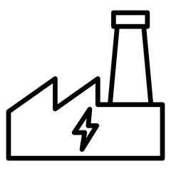 Geothermal Energy Vector Line Icon Design