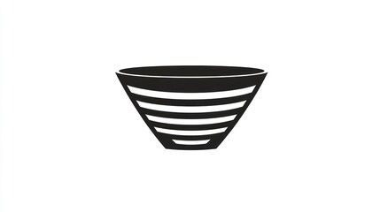 Simple black and white bowl graphic