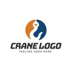Crane hook logo. heavy equipment or construction logo isolated on white background.