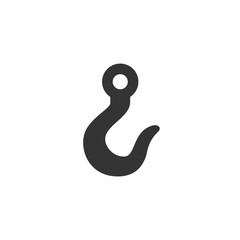 Fototapeta premium Crane hook icon. heavy equipment or construction icon isolated on white background.