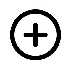 Obraz premium Add symbol in a minimalist style on a white background 