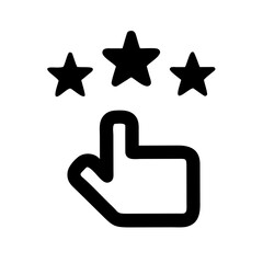 Obraz premium Rating thumb up with three stars in minimalist black style 