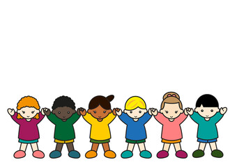 手をつなぐ様々な人種の子どもたち2