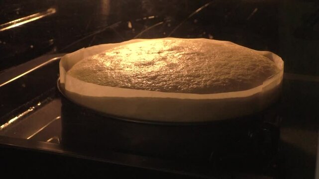 timelapse of cake baking in the oven. cake. Dessert. Food