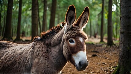 Fototapeta premium A donkey in the jungle.