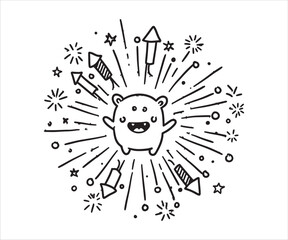 A dazzling firework display.