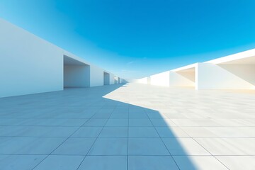 Obraz premium Modern Minimalist White Architecture Exterior Design