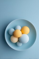 minimalist food art illustration with modern aesthetics and contrasting palette ample copy space surrounding central