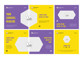 Six page linkedin carousel post, social media Instagram carousel post, modern and editable business carousel template design © Tarek Digital