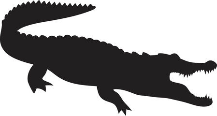  Crocodile Silhouette PNG Transparent Background