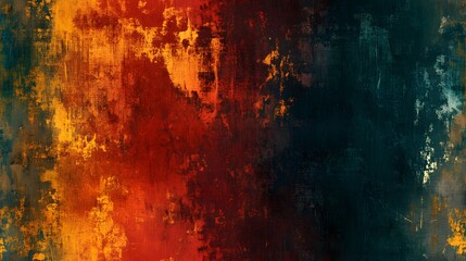 Vibrant abstract painting with textured layers.