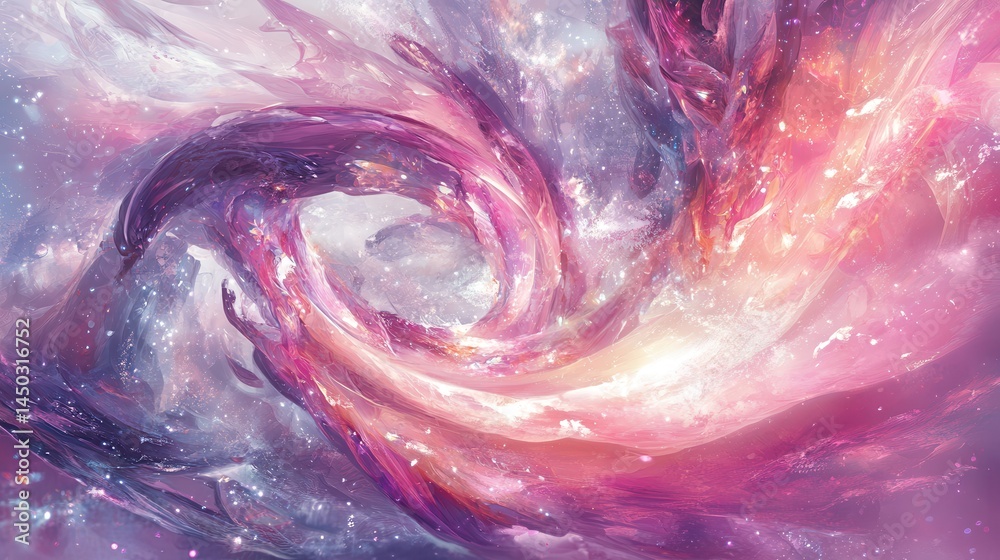 Fototapete pastel shimmer flows behind twisting swirl push