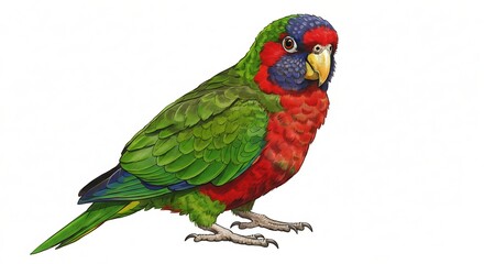 Vibrant illustration of a Luzon bleeding-heart dove standing on a white background