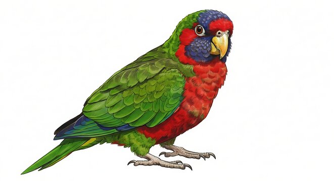 Vibrant illustration of a Luzon bleeding-heart dove standing on a white background