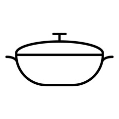 
Illustration of a black icon of a cooking pot on a white background