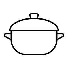 
Illustration of a black icon of a cooking pot on a white background