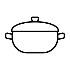 Obraz premium Illustration of a black icon of a cooking pot on a white background