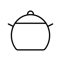 
Illustration of a black icon of a cooking pot on a white background