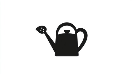 Obraz premium Simple black watering can icon, suitable for gardening or landscaping