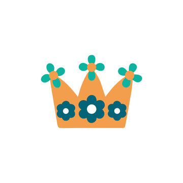 Birthday Crown with Flowers - Playful Floral Crown Illustration  