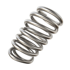 Metal compression spring with precise coils, exhibiting flexibility on black background