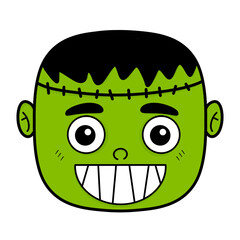 Cartoon Frankenstein face illustration 