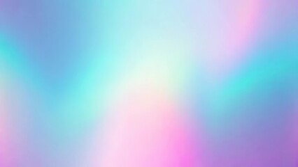 Holographic pastel gradient background with soft pink and purple hues transitioning to periwinkle teal colors
