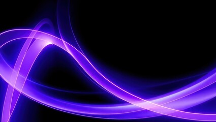 Naklejka premium Glowing purple abstract waves on black background