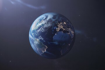 Naklejka premium Planet Earth Lit at Night