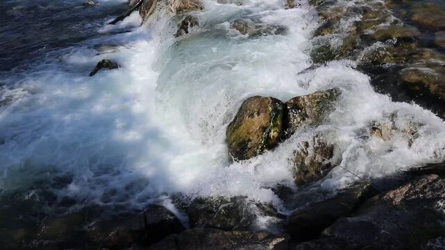 Rapids of the Adda river, near Rivolta D'Adda (Italy)