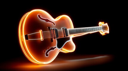 Ethereal guitar aglow with vibrant energy