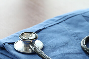 Stethoscope on Medical Scrubs