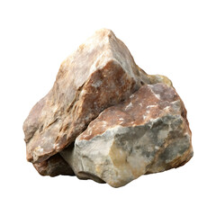 Rough Beige and Brown Stone Rock isolated on transparent background