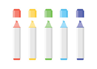 Colorful marker pens set. Highlighter pencil for school or kids