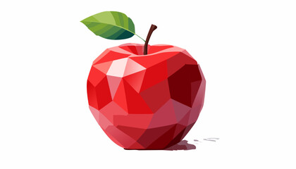 Minimal red apple icon with realistic lighting and detailed surface. Great for apps, web use, or nutrition guides.