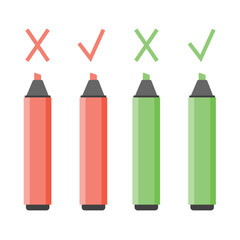 Colorful marker pens set. Highlighter pencil for school or kids