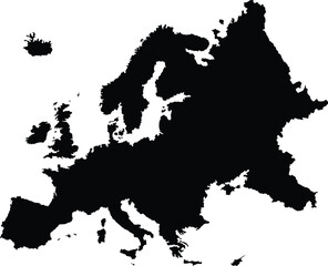 Europe map silhouettes design
