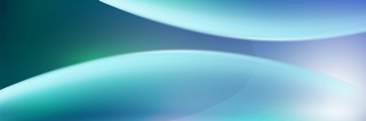 Blue-green gradient studio room, abstract background pattern, walls and floor reflect neon lights, dark tones and feel speed of digital technology connected blue-green background. Future technology.