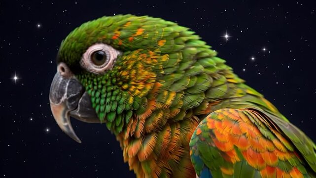 Closeup portrait of vibrant parrot