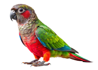 Crimson-bellied Parakeet isolated on white background