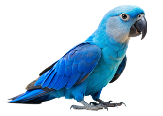 Spix’s Macaw isolated on white background