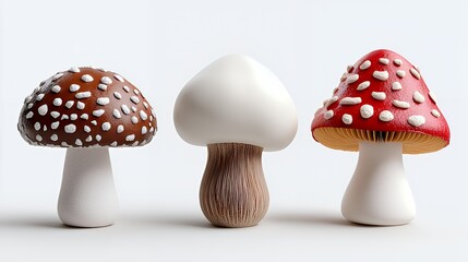 Obraz premium Mushrooms Illustration on White Background