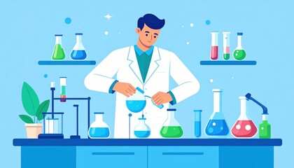 Scientist Conducting Experiment In Modern Laboratory