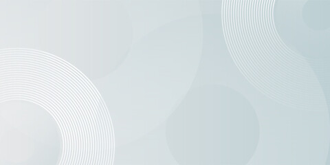 Fototapeta premium White geometric abstract background overlap layer on bright space with lines effect decoration. Modern graphic design element circles style concept for banner.