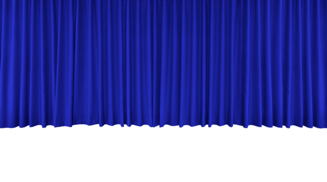 Blue curtain man PNG transparent.