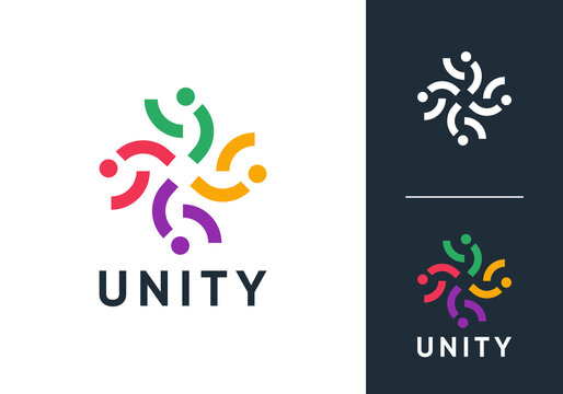people community logo. abstract teamwork, human hub social design vector concept