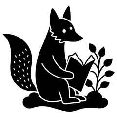 black and white fox